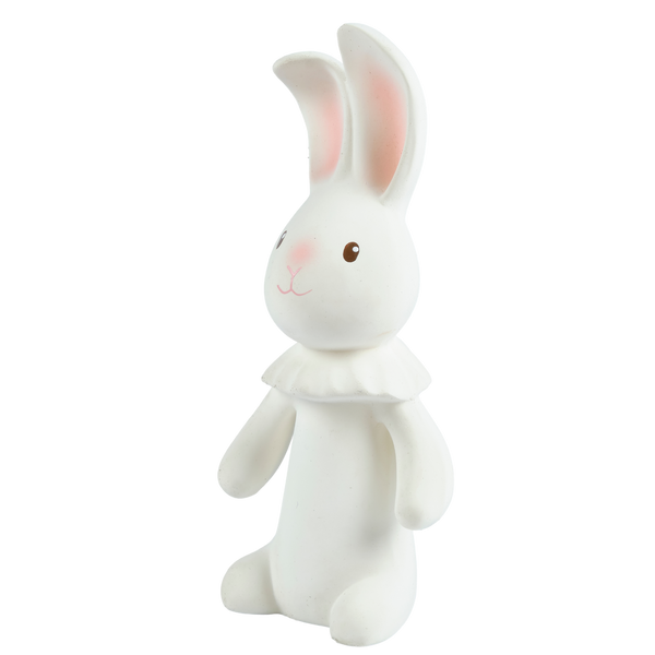 White rabbit figurine on a white background