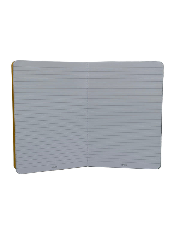 The white, lined pages on the inside of the Ban-do fruity notebooks.