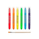Set of colorful Smooth Stix crayons with a brush on a white background