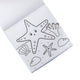 Coloring book with ocean-themed illustrations on a white background