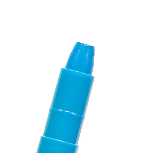 Blue gel crayon on a white background